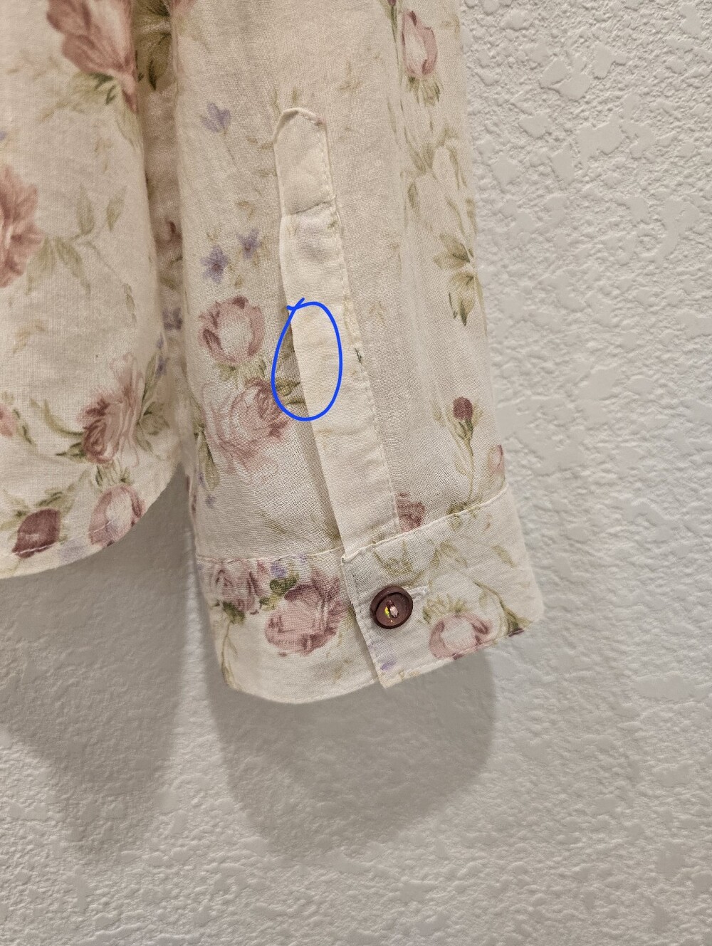 Vintage long-sleeve button-up shirt floral print Cotton XL - Picture 7 of 10